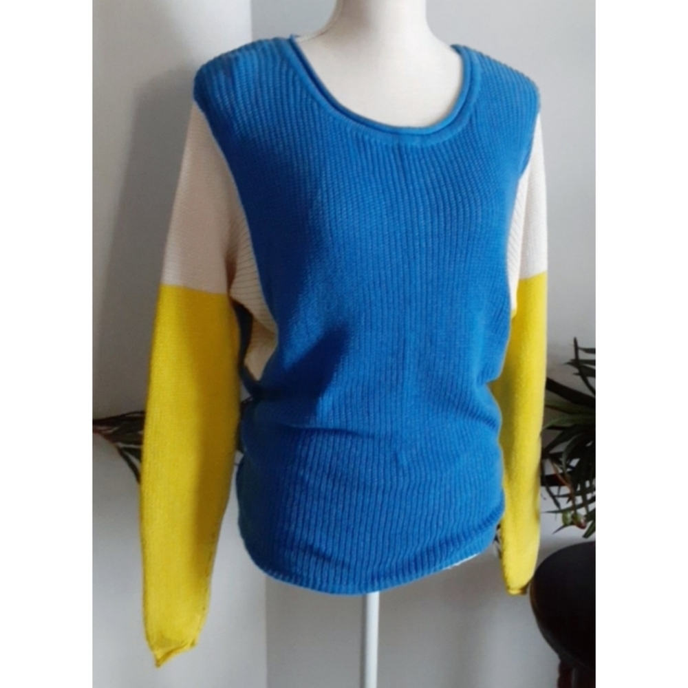 Edge "ALL ABOUT EVE" Combination Knit - Blu/Yel